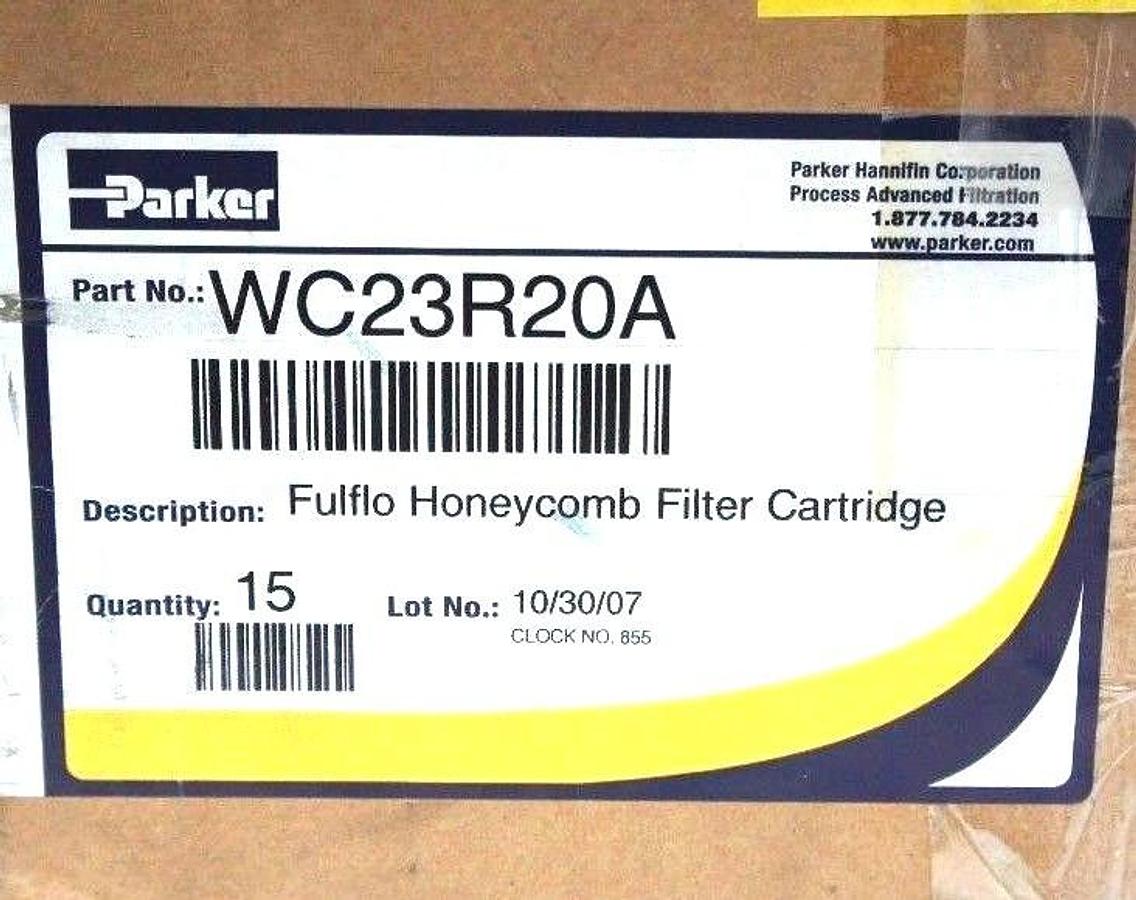 BOX OF 15 NEW PARKER WC23R20A FULFLO HONEYCOMB FILTER CARTRIDGE