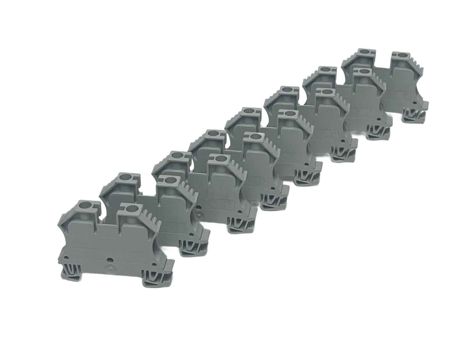 Used Lot of 8 Allen Bradley 1492-J10 Terminal Blocks - Single Level Feed-Through 10mm