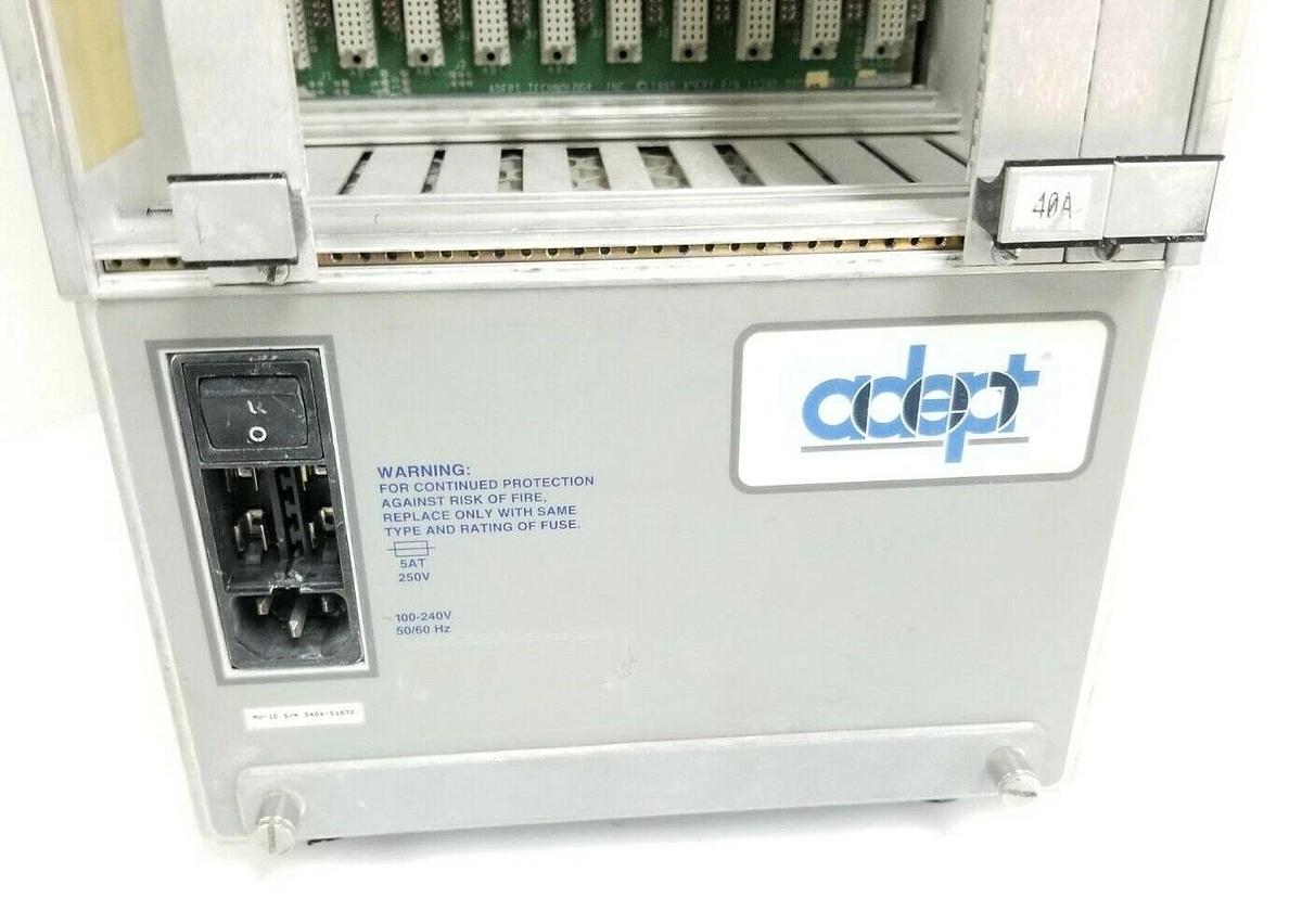 Used ADEPT TECHNOLOGY 30340-30000 PLC RACK CONTROLLER MODEL: MV-5/10 100-240V 5.0A