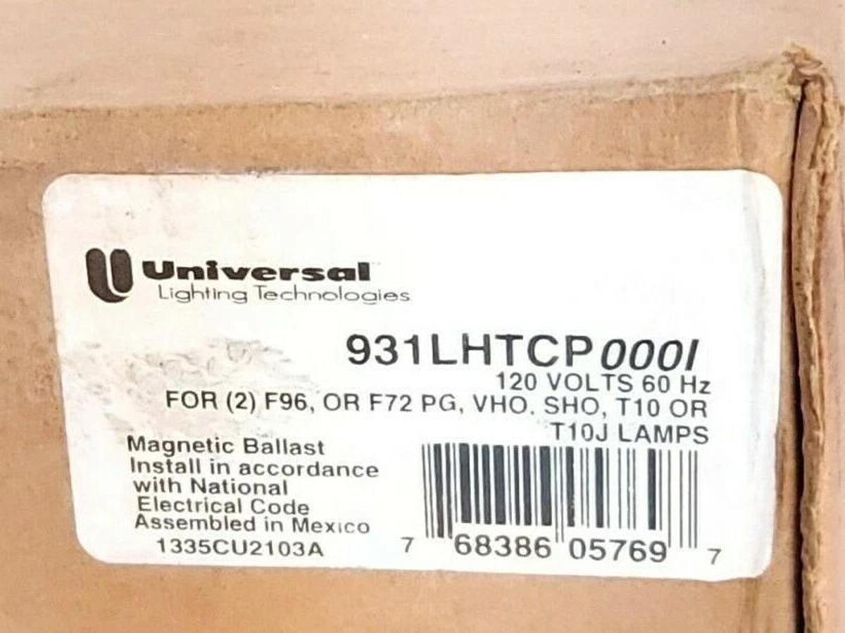 Used NIB UNIVERSAL LIGHTING TECHNOLOGIES 931LHTCP000I MAGNETIC BALLAST 120V 60HZ