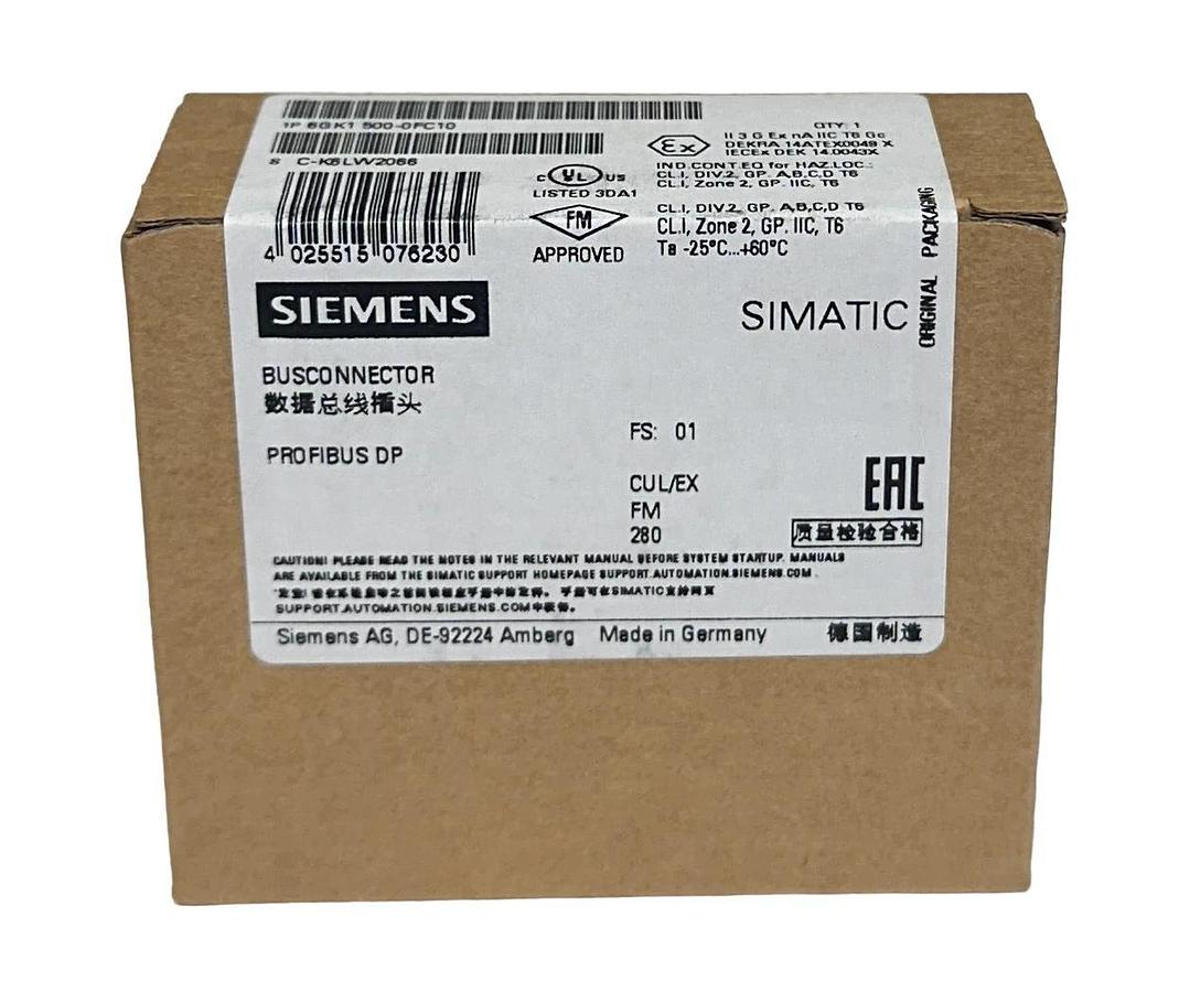 Used 2 SIEMENS 6GK1 500-0FC10 / 6GK15000FC10 SIMATIC BUSCONNECTORS PROFIBUS DP NSFS