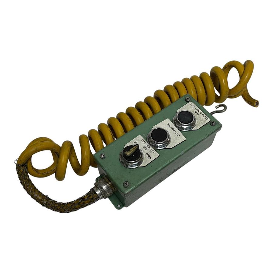 Used Custom Industrial 3-Button Crane Pendant Control Station with Super-Trex Cord