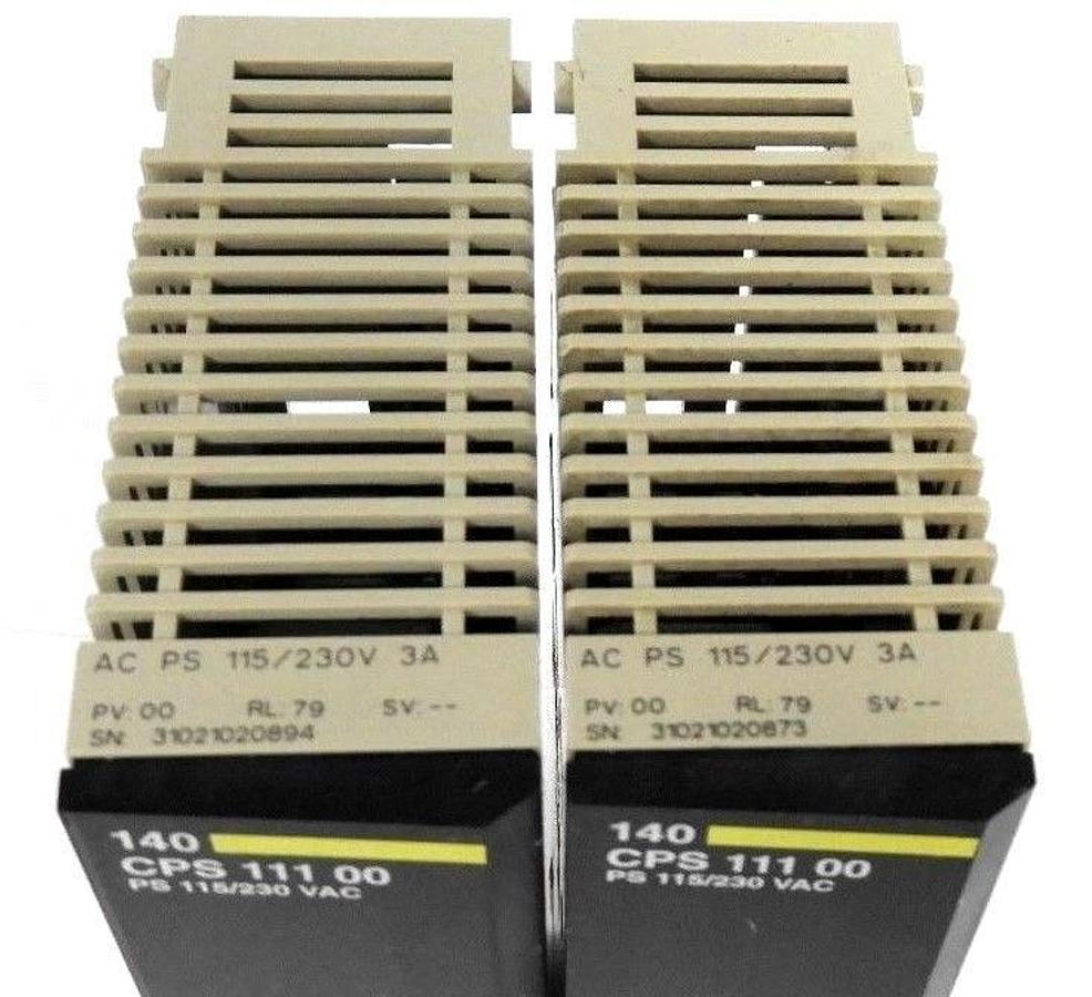 Used LOT OF 2 SCHNEIDER MODICON 140-CPS-111-00 AS PS 115/230V 3A MODULE PV:00 RL79