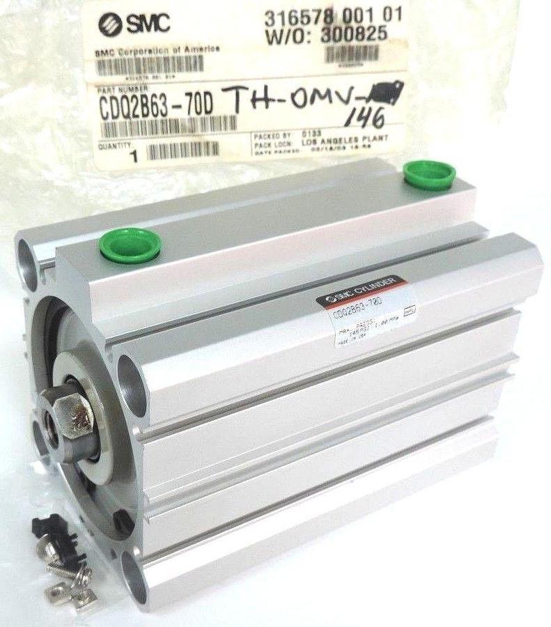 NEW SMC CDQ2B63-70D CYLINDER DOUBLE ACTING 63MM BORE 70MM STROKE 145PSI 1.00MPa