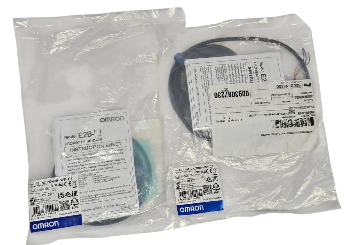 Used LOT OF 2 NEW OMRON E2B-M12KN08-WP-C1 PROXIMITY SENSORS E2BM12KN08WPC1 2M