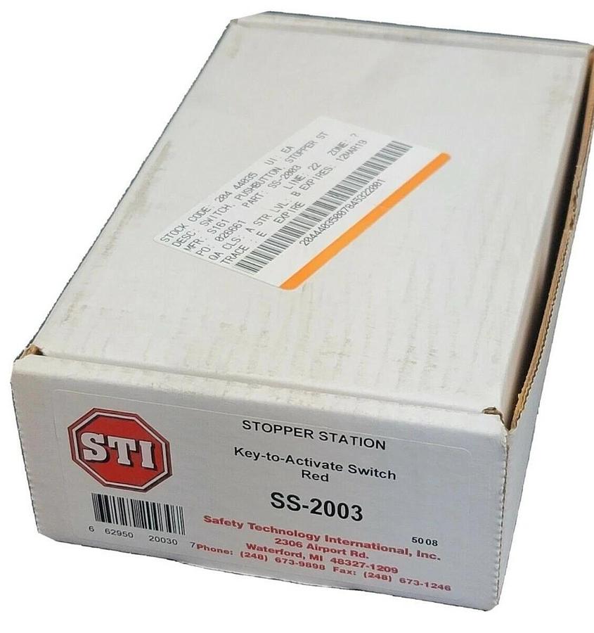 Used NIB STI SS-2003 STOPER STATION KEY-TO-ACTIVE SWITCH RED SS2003