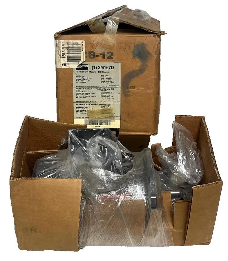 Dayton 2M167D Permanent Magnet DC Motor | 1/4 HP 1725 RPM 90V | 56C TEFC