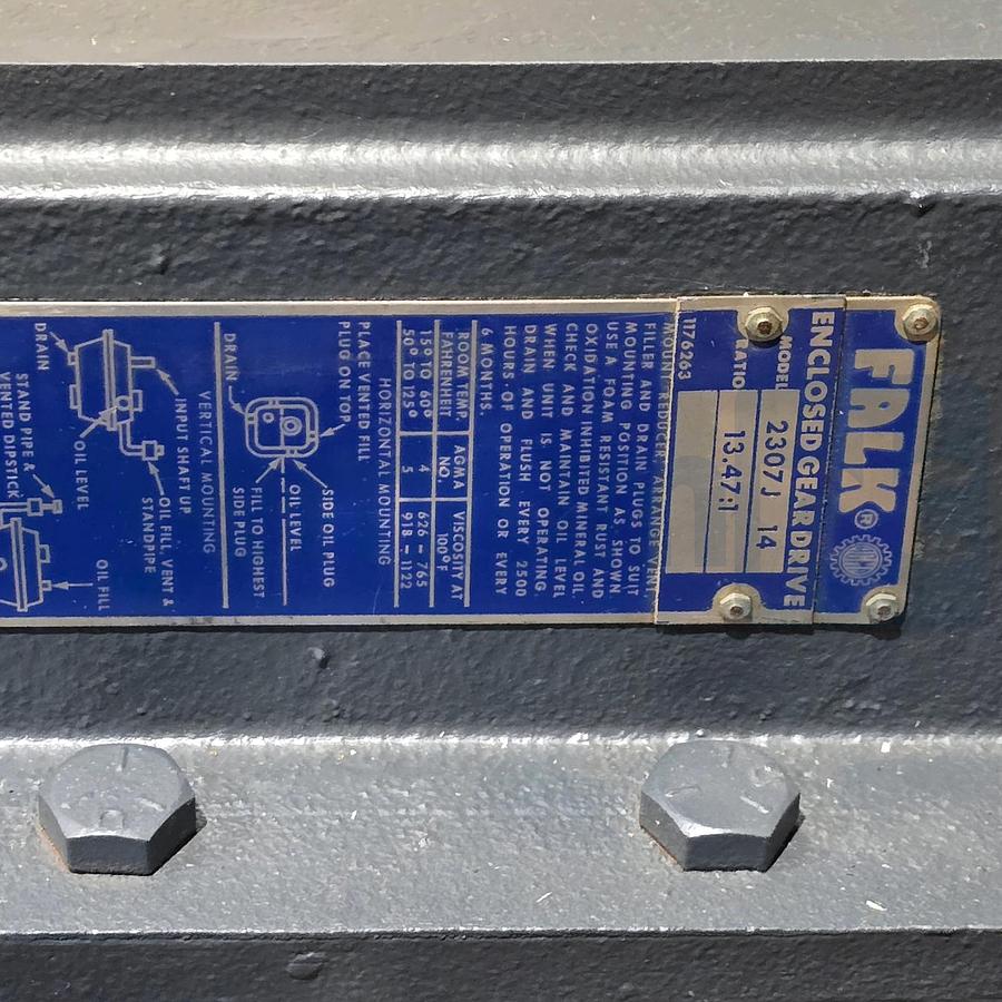 Used FALK 2307J-14 / 2307J14 QuaDrive Enclosed Gear Drive 13.47:1 Ratio Speed Reducer