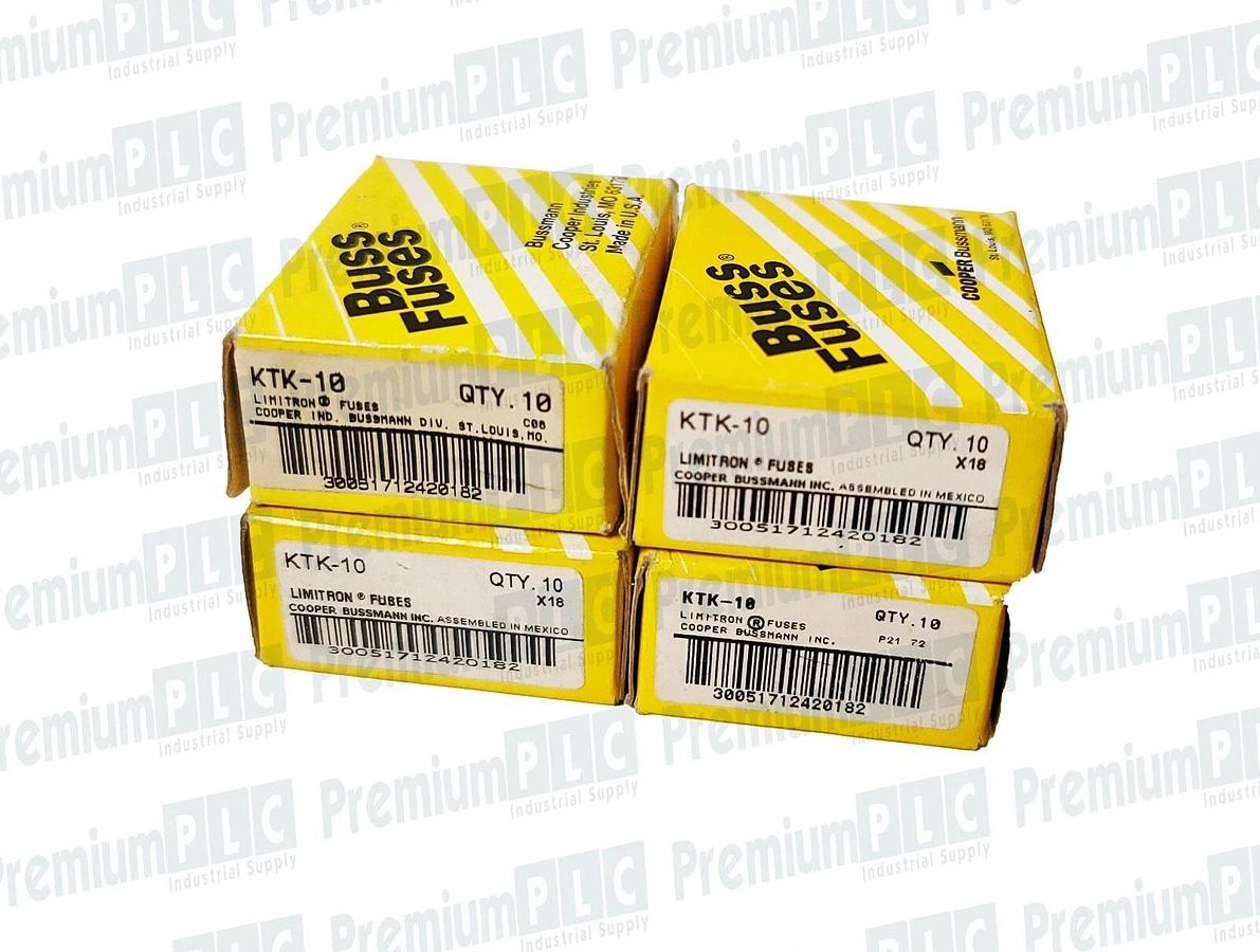 Used LOT OF 40 COOPER BUSSMANN KTK-10 LIMITRON FUSES CLASS MIDGET 10 AMP 600V NIB