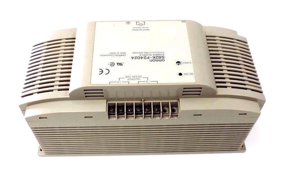 Used OMRON S82K-P24024 POWER SUPPLY 50/60HZ, 100/230VAC, 4A, 24VDC, S82KP24024