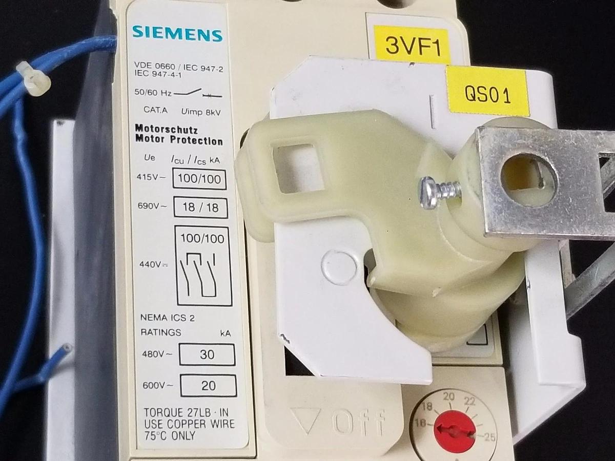 Used SIEMENS 3VF1 231-1DD11-0AA0 CIRCUIT BREAKER W/ BRACKET 3VF12311DD110AA0