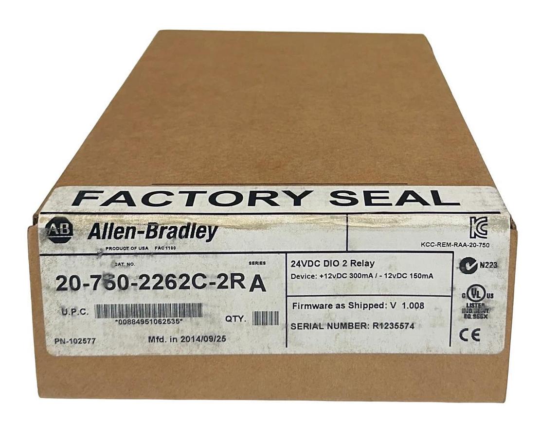 Used NEW SEALED ALLEN BRADLEY 20-750-2262C-2R /A PowerFlex 750 24VDC DIO 2 RELAY NSFS