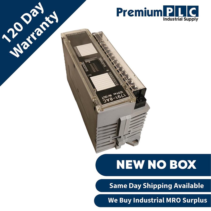 Used NEW ALLEN BRADLEY 1791-8AC /B AC BLOCK I/O MODULE 120VAC 8IN/8OUT 17918AC