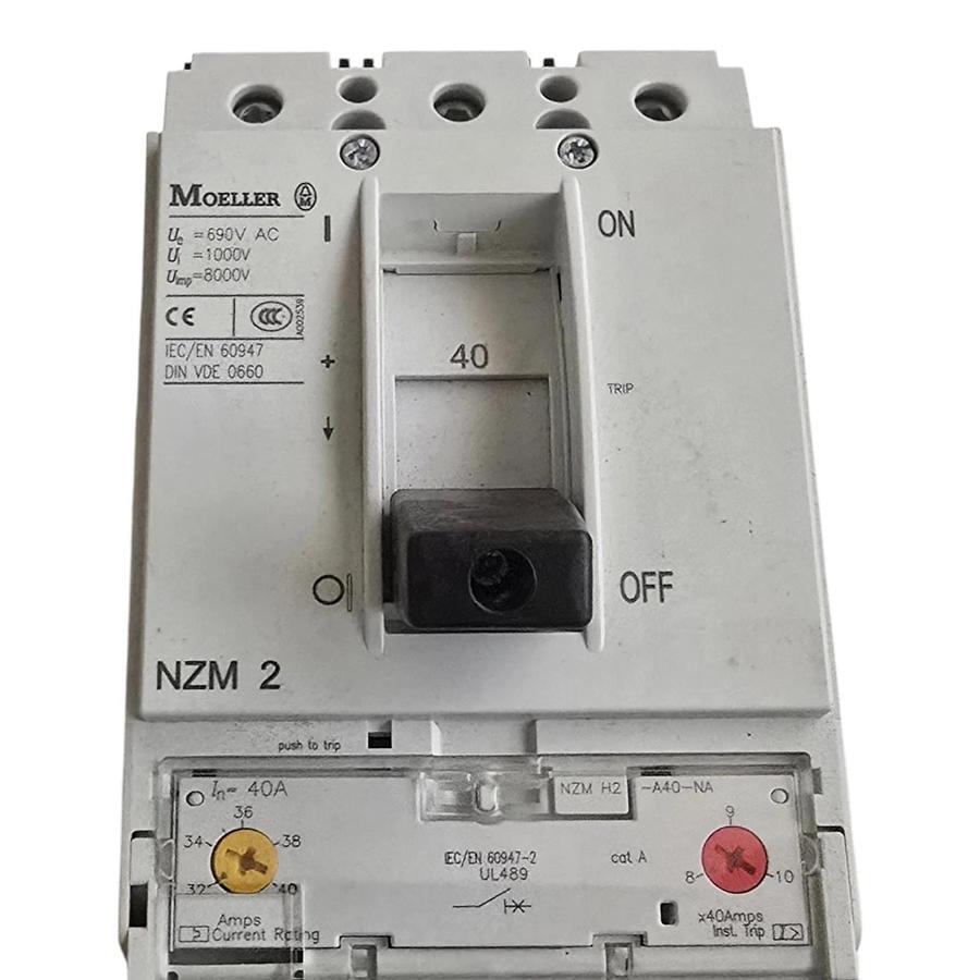 Eaton Moeller NZMH2-A40-BT-NA | 107800 MCCB Circuit Breaker 3P 40A 600V w/Trip