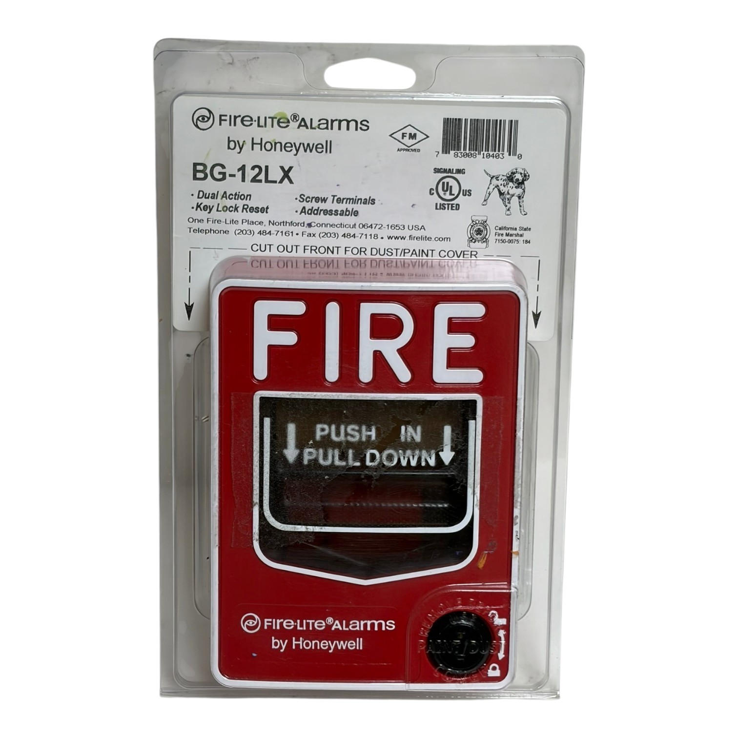 Used Fire-Lite BG-12LX Addressable Pull Station Fire Alarm Dual Action New In Pack