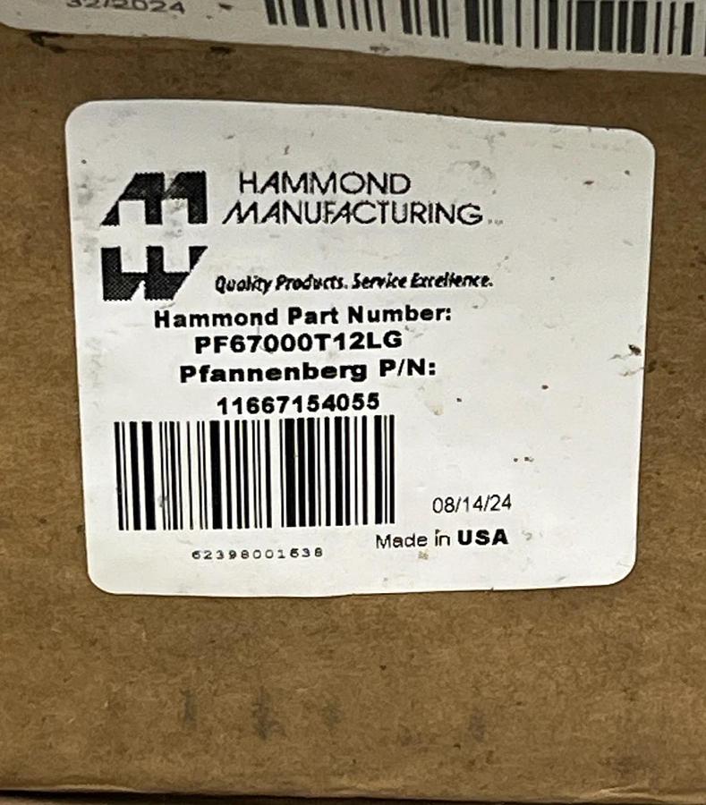 Hammond PF67000T12LG Filter Fan | 560 CFM 115V NEMA 12 | PF GEN4 Gray