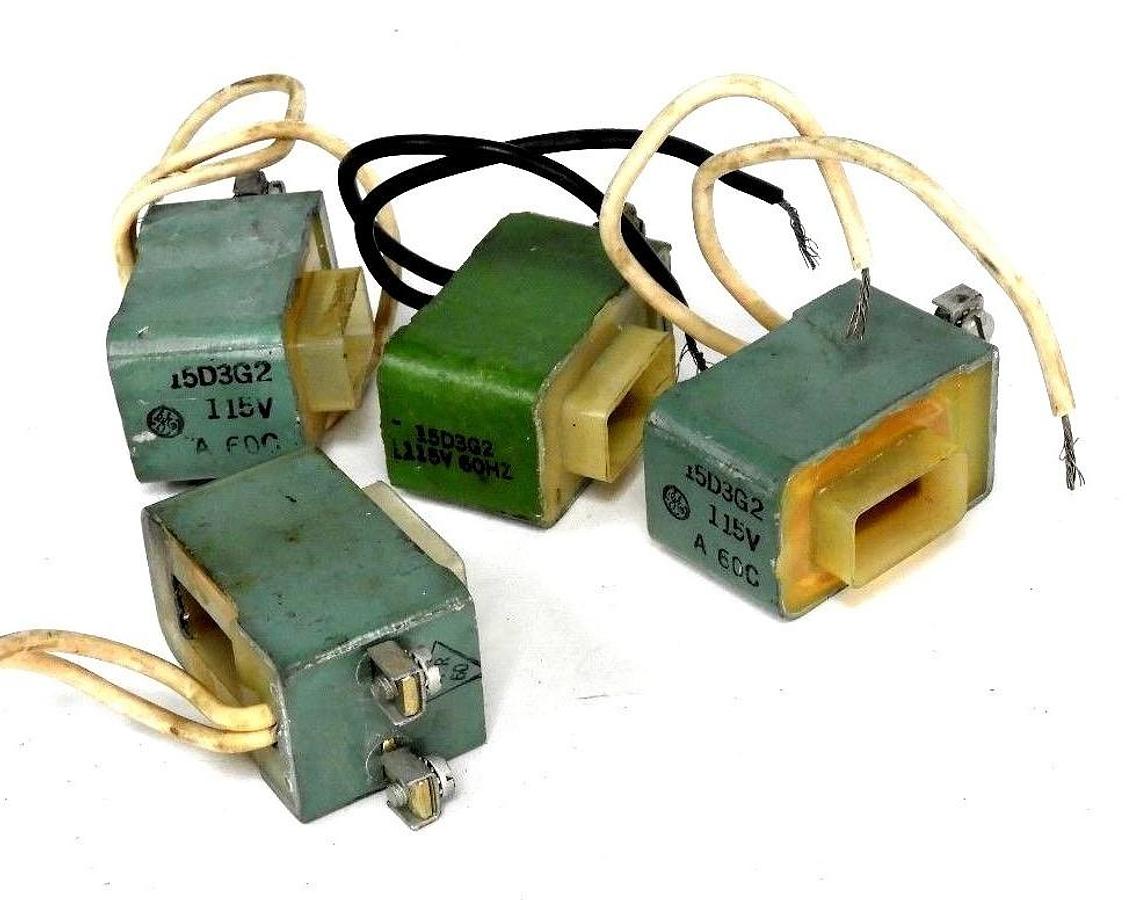 Used LOT OF 4 GENERAL ELECTRIC 15D3G2 COILS 115V, 60HZ
