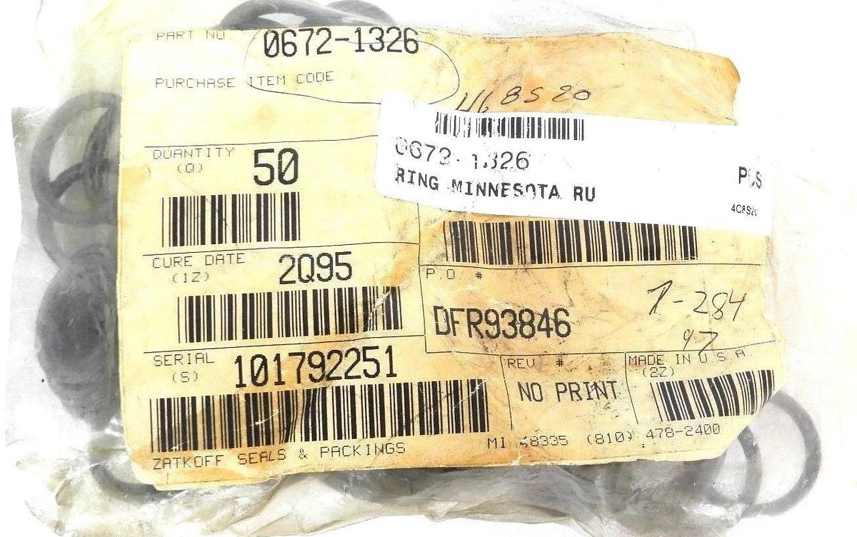 Used LOT OF 91 NEW ZATKOFF 0672-1326 O-RINGS 06721326