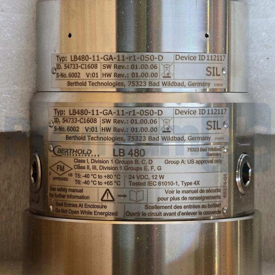 Berthold SENSseries LB480 NaI 50/50 Detector LB480-11-GA-11-r1-0S0-D 54733-C1608