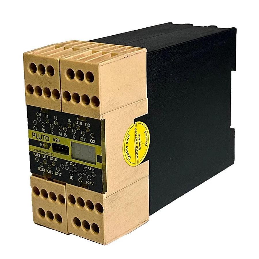 Used JOKAB SAFETY PLUTO A20 SAFETY PLC SYSTEM 1705989 24Vdc 20 I/O 8FS IN 8FS OUT