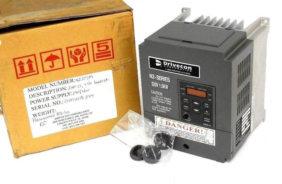 Used NIB DRIVECON VFN2-215-M DRIVE N2-SERIES 230/1-3/50-60, VFN2215M, NDOP-01 KEYPAD