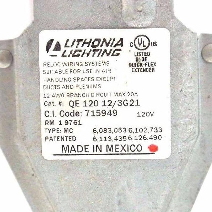 Used LITHONIA LIGHTING QE 120 12/3G21 QUICK FLEX EXTENDER, QE12012/3G21