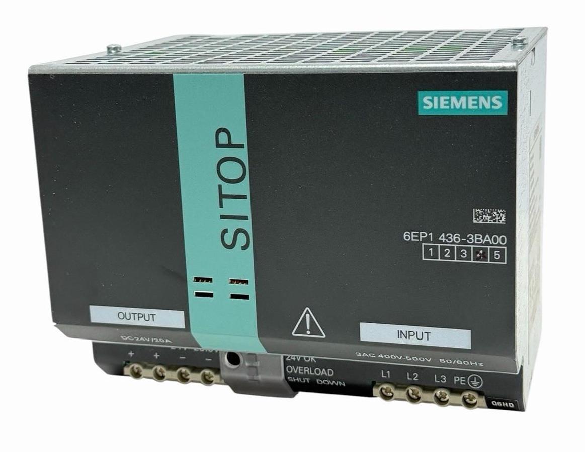 Used Siemens 6EP1436-3BA00 SITOP Modular Power Supply 3Ph 400-500VAC 24VDC 20A NSNP