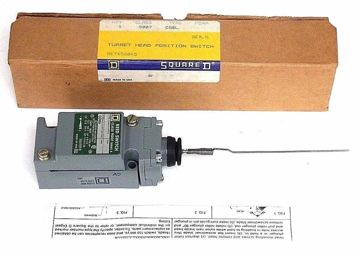Used NIB SQUARE D 9007-C86L REED LIMIT SWITCH CO86, SER. A, 600V, 5A, CT-54, 9007-L