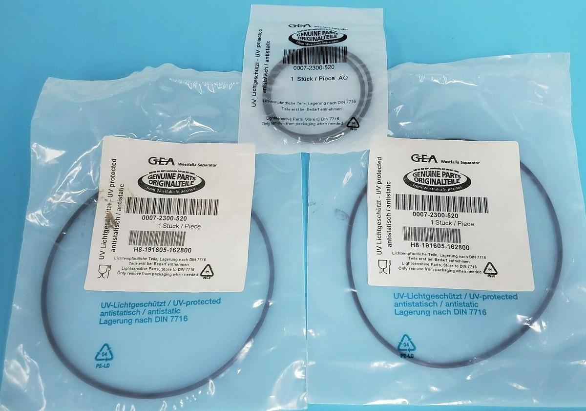 Used LOT OF 3 NEW GEA 0007-2300-520 O-RINGS H8-191605-162800