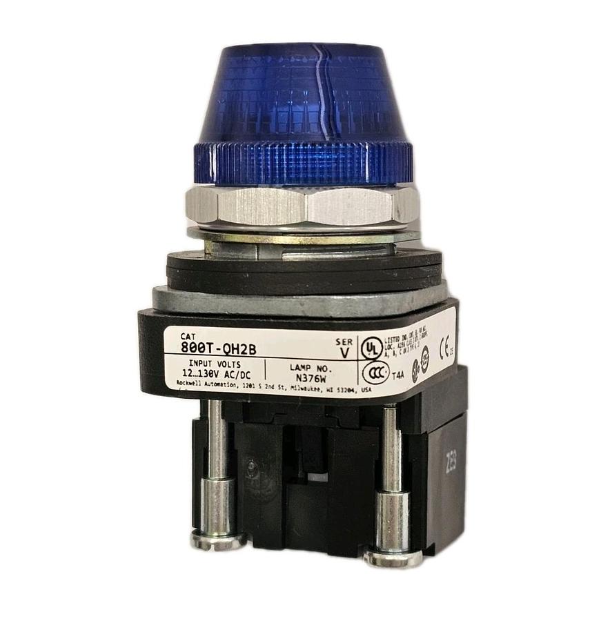 Used NEW ALLEN BRADLEY 800T-QH2B PILOT LIGHT 800TQH2B SER. V BLUE WITH 800TC-N374