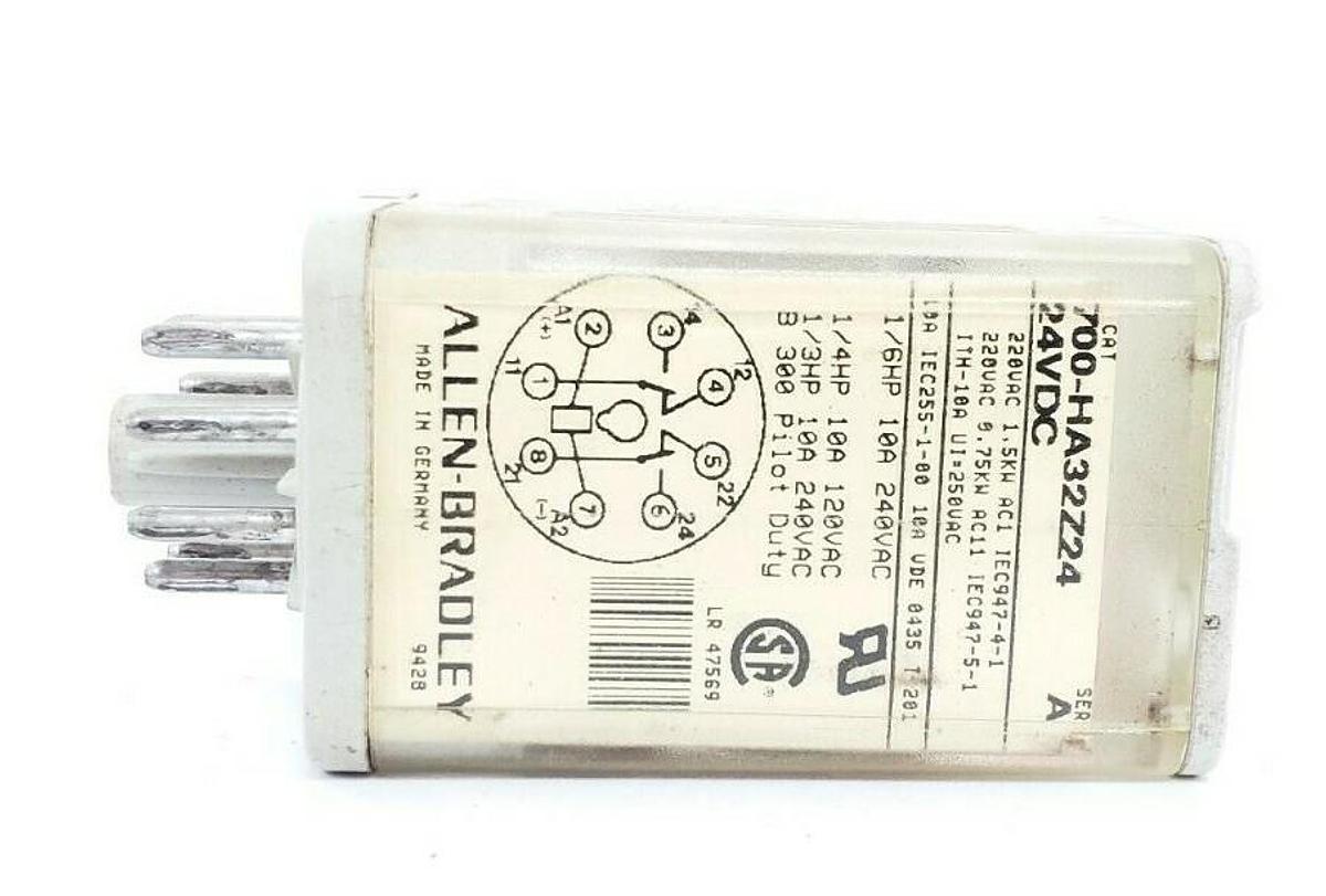 Used ALLEN BRADLEY 700-HA32Z24 RELAY 24VDC SER. A, 8 PIN, 700HA32Z24