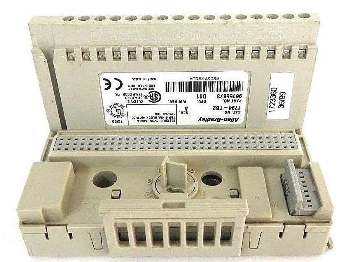 Used ALLEN BRADLEY 1794-TB2 FLEXBUS TERMINAL BASE SER. A, REV. D01, 96155873