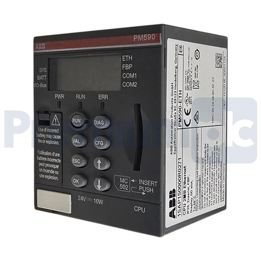 Used ABB PM590-ETH | 1SAP150000R0271 AC500 Processor Module 2MB ENet 2xRS232/485 NSMP