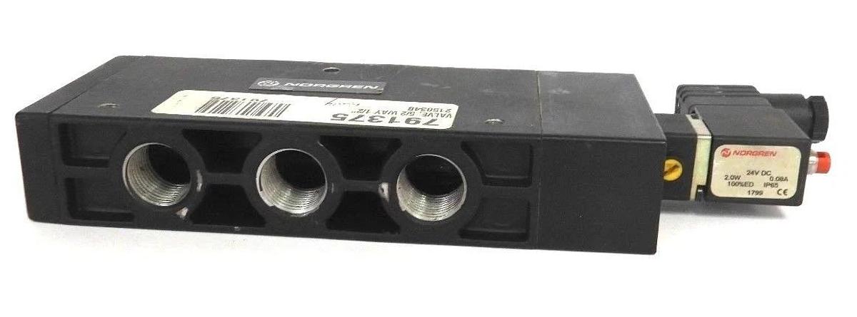 Used NORGREN M/20154/22 SOLENOID VALVE, 5/2 WAY 1/2'' W/ 1799 COIL 24V DC