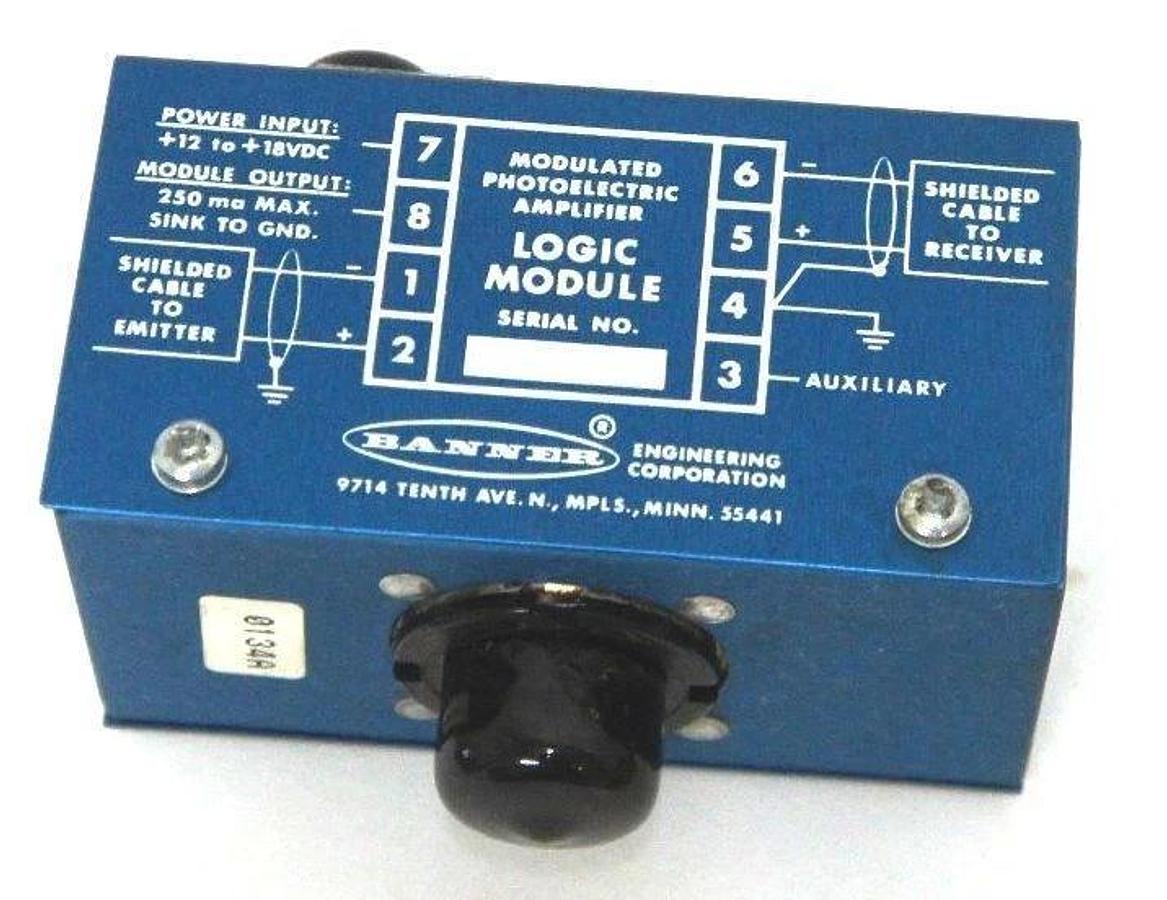 Used BANNER ENGINEERING MB3-4 PHOTOELECTRIC AMPLIFIER LOGIC MODULE MB34