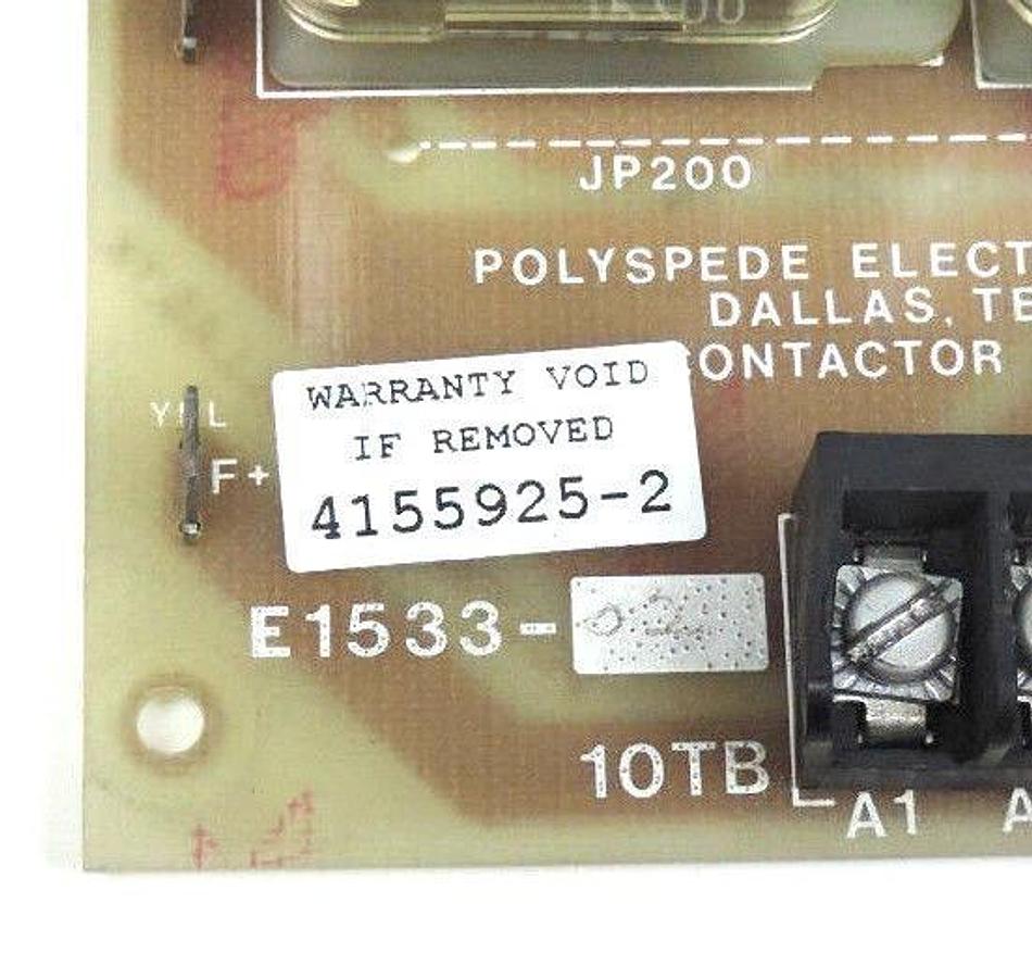 Used POLYSPEDE ELECTRONICS E1533-02 CONTACTOR BOARD E153302, E1533