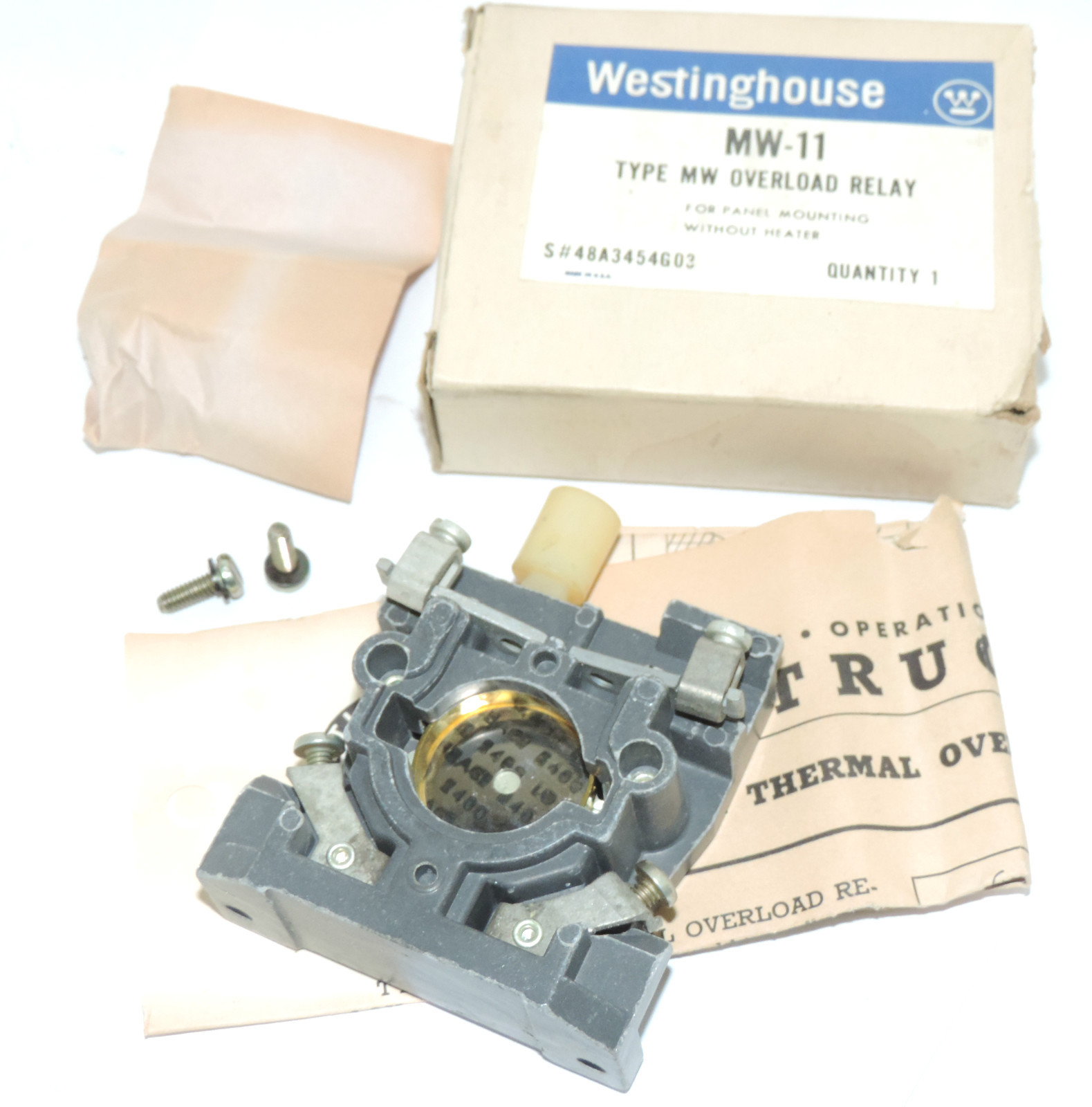 NIB WESTINGHOUSE MW-11 TYPE MW OVERLOAD RELAY MW11
