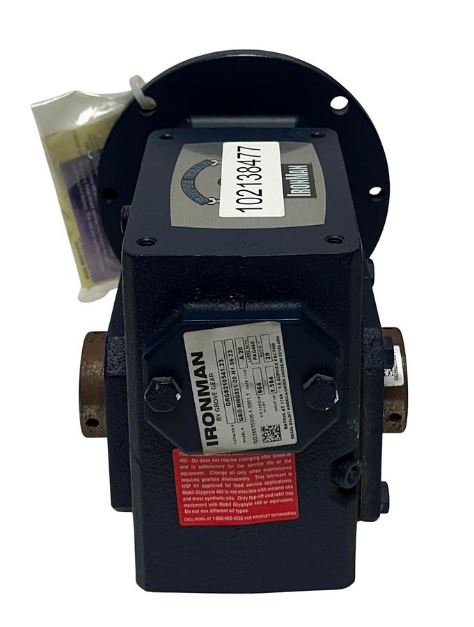 Used GROVE GEAR IRONMAN GRG-HMQ821-20-H1-56-23 / GRG8210541.23 WORM REDUCER 20:1 NSNP