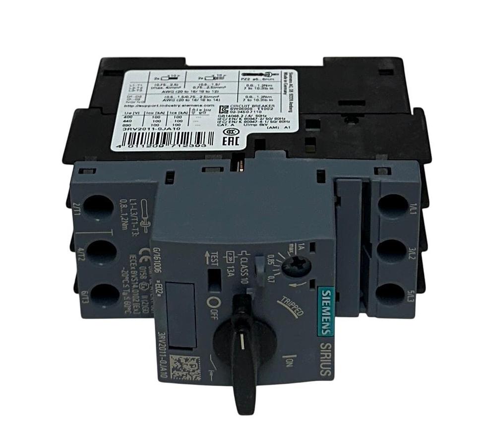 Used SIEMENS 3RV2011-0JA10 / 3RV20110JA10 SIRIUS CIRCUIT BREAKER 690VAC 3PH NSMP