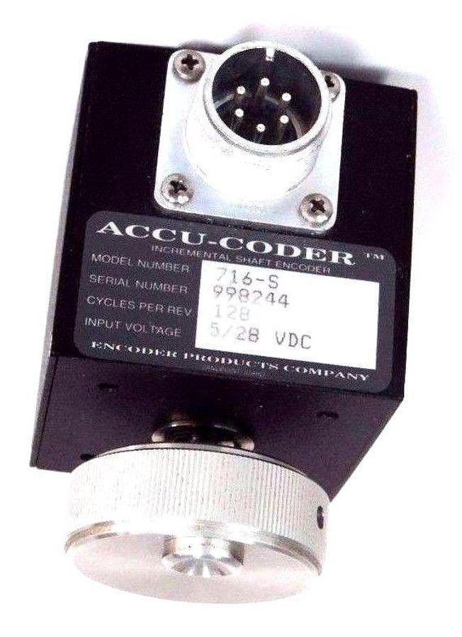Used ENCODER PRODUCTS 716-S ACCU-ENCODER 128 CYCLES PER REV 5/28VDC 716-S