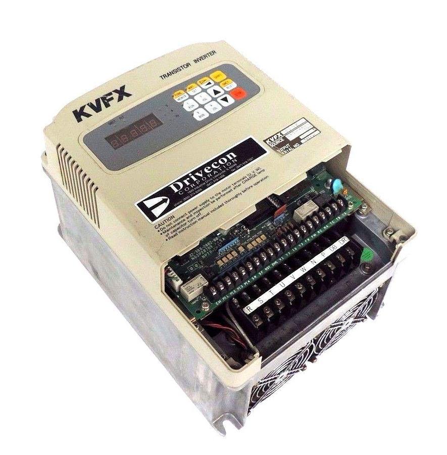 Used DRIVECON KVFX-475-E TRANSISTOR INVERTER 380/460V, 50/60HZ, 17A, 10HP, KVFX475E