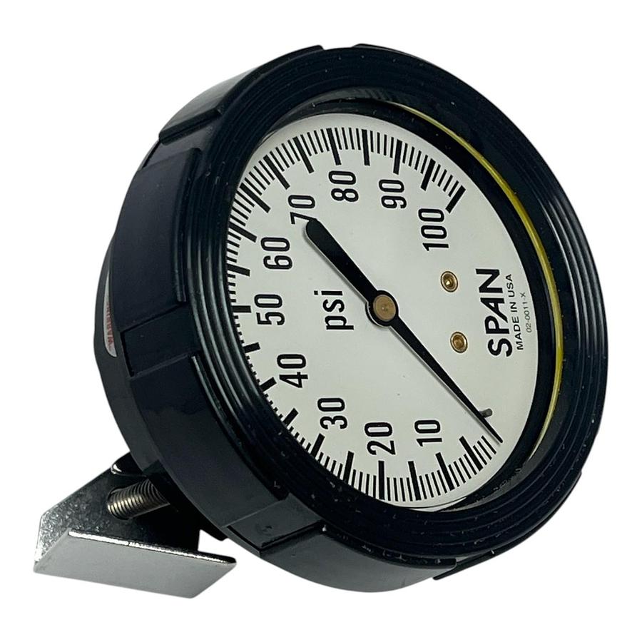 Used Span 1521137 LFP220-100-PSI-G Liquid Filled Pressure Gauge 0-100 PSI 2.5"