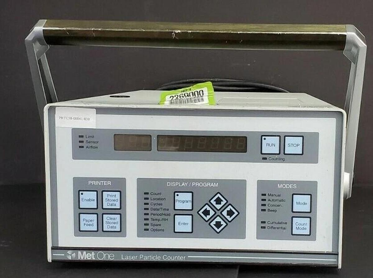 Used MET ONE A2408-1-115-1 LASER PARTICLE COUNTER 2082784-01, 0.3uM @ 1CFM