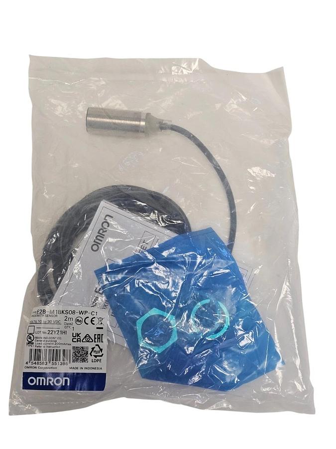 Used NEW OMRON E2B-M18KS08-WP-C1 PROXIMITY SENSOR 2M 10 TO 30 VDC E2BM18KS08WPC1