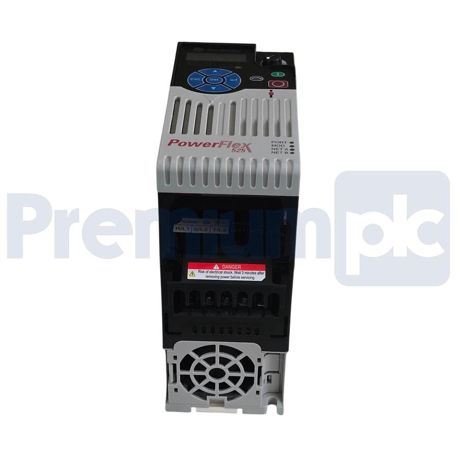 Used Surplus Allen Bradley 25B-D6P0N104 /A PowerFlex 525 AC Drive 3Ph 480V 3HP 7.001