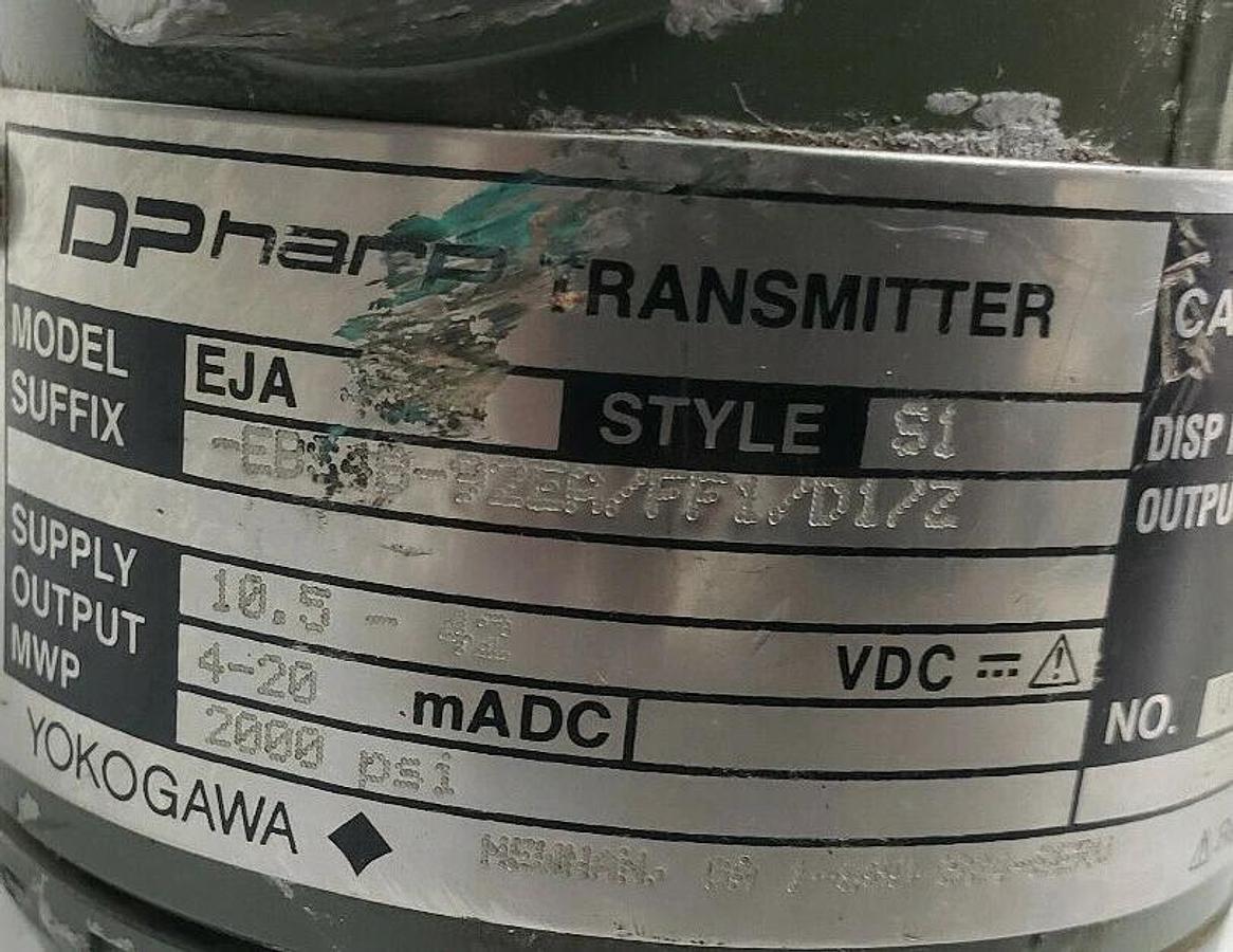 Used YOKOGAWA DP HART EJA S1 -EB54B-92EA/FF1/D1/2 PRESSURE TRANSMITTER W/ J&J FLANGE