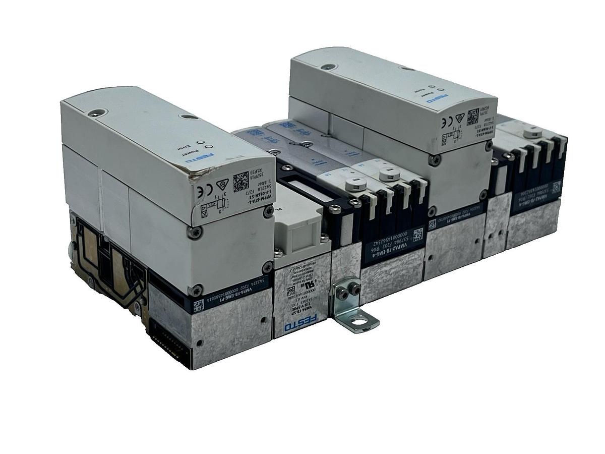 Used FESTO ASSEMBLY: MPA-S Manifold 2x VPPM-6TA Valves 3x VMPA2 Solenoids 7/8" Supply