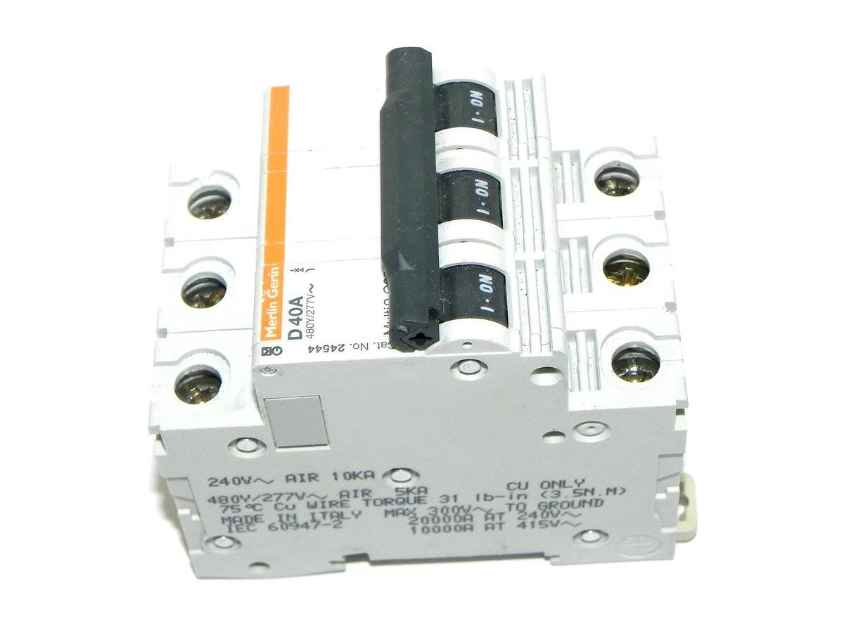 Used MERLIN GERIN 24544 CIRCUIT BREAKER 40AMP 3POLE 480Y/277VAC