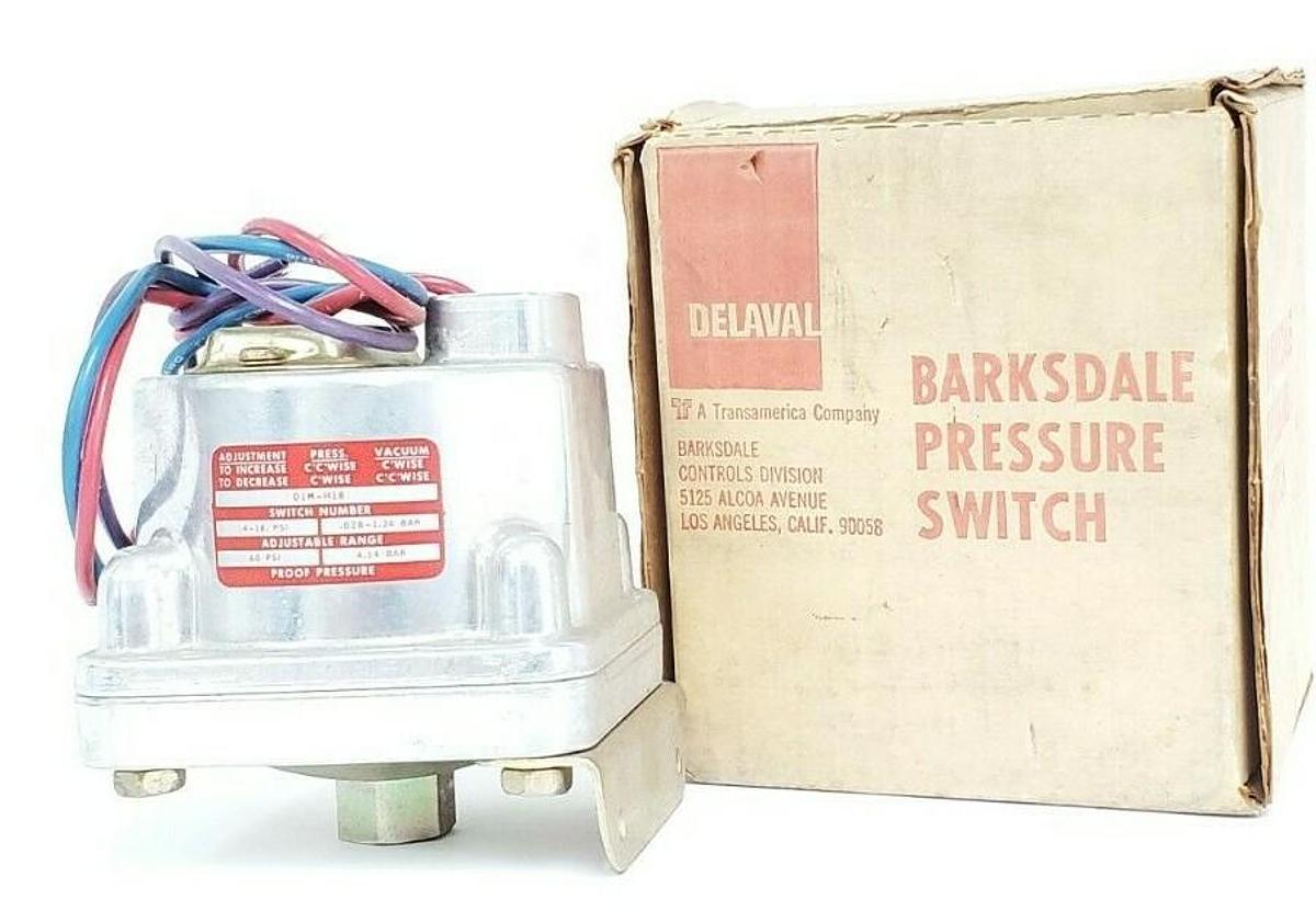 Used NIB DELAVAL BARKSDALE D1M-H18 PRESSURE SWITCH D1MH18