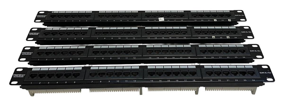 Used 4 TRENDnet TC-P24C5E / P24T-K11 / E157358 Rack Mount Patch Panels CAT5/5E USNP